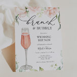 Invitación Brunch y Bubbly Champagne Boda Brunch<br><div class="desc">Invitación post Boda Brunch con una flauta acuarela de champán rosado y una cascada de vegetación acuática y florales de colores vivos. Personalizar con su información para los recién casados. Haga clic en "hacer clic para ver más personalizar" para cambiar el estilo,  tamaño o color de la fuente.</div>