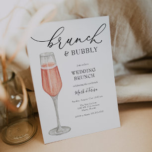 Invitación Brunch y Bubbly Champagne Boda Brunch