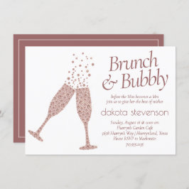 Invitación Brunch y Bubbly | Champán rosa morado de Cassis