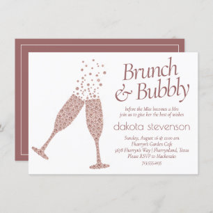 Invitación Brunch y Bubbly   Champán rosa morado de Cassis