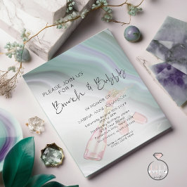Invitación Brunch y Bubbly Dreamy Mint Jade Sage y Violet