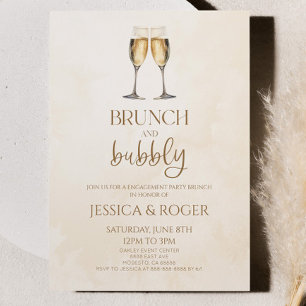 Invitación Brunch y Bubbly Engagement Party Brunch