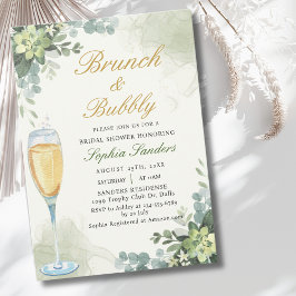 Invitación Brunch y Bubbly Glass of Champange Bridal Shower