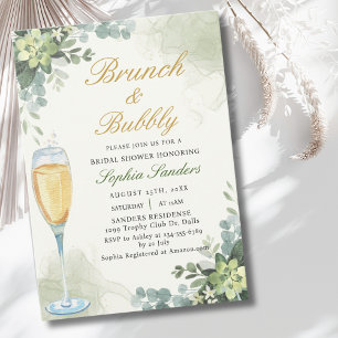 Invitación Brunch y Bubbly Glass of Champange Bridal Shower