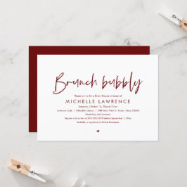 Invitación Brunch y Bubbly, moderna ducha casual de novias