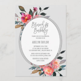 Invitación Brunch y burbuja de flores de invierno