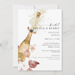 Invitación Brunch y burbuja de novias de Champagne de otoño