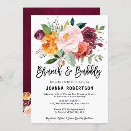 Invitación Brunch y burbuja floral de Rubor en el otoño