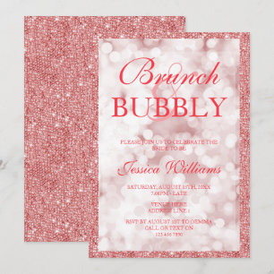 Invitación Brunch y burbujas de Shower Nupcial con lentejuela