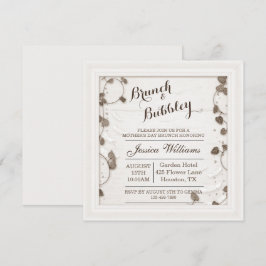 Invitación Brunch y burbujas decorativos del Día de la Madre