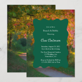 Invitación Brunch y burbujas en un colorido día de otoño