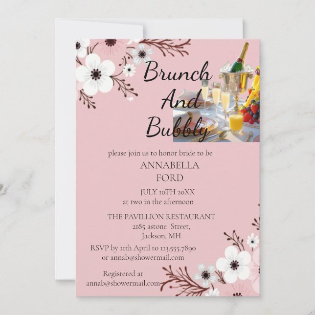 Invitación brunch y burbujeante (Anverso)