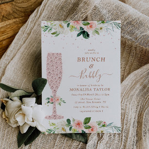 Invitación brunch y ducha de novia florida y rubia