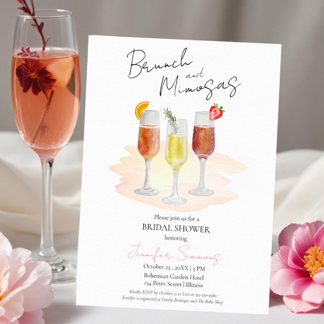 Invitación Brunch y Mimosas | Ducha nupcial de cócteles (Subido por el creador)