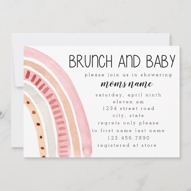Invitación Brunch y Personalizar de Baby Shower (Anverso)