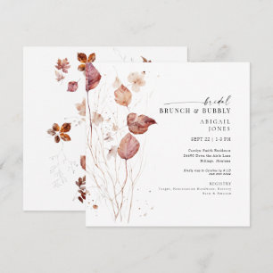 Invitación Brunch y Shower de Novia Otoñal con Burbujas
