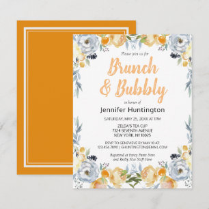 Invitación Brunéi & Bubbly Fall Bridal Shower Floral Boho