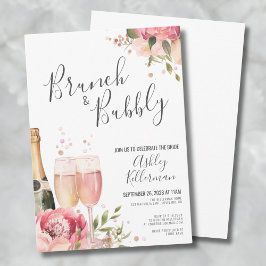 Invitación Brunéi De Acuarela Y Ducha De Novias De Flor Budab