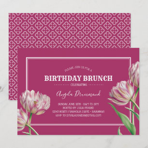 Invitación Brunéi de Cumpleaños Rosado