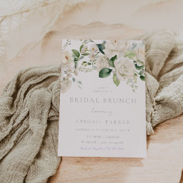 Invitación Brunéi de ducha de novia con rosas blancas y salvi