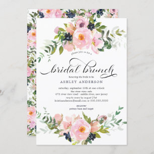 Invitación Brunéi de ducha de novia de Rosas y peonies de Rub