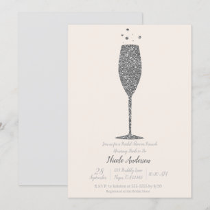 Invitación Brunéi de ducha de novias con burbujas de champán 