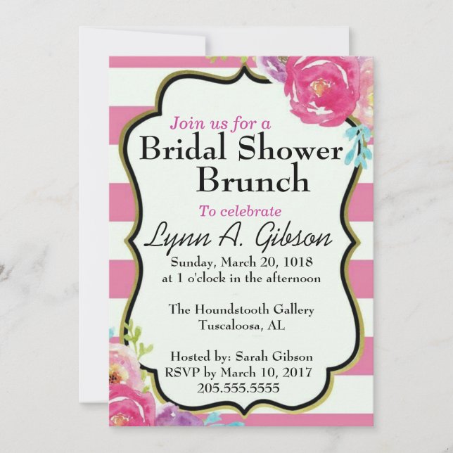 Invitación Brunéi de ducha nupcial (Anverso)