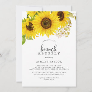 Invitación Brunéi de girasol campestre y ducha de novia burbu