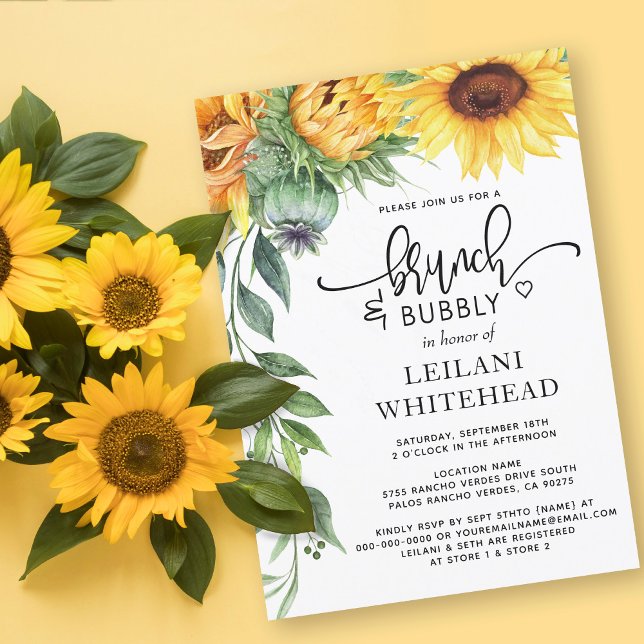 Invitación Brunéi de girasol y ducha bucal (Subido por el creador)