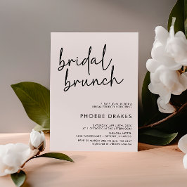 Invitación Brunéi de novia con escritura Minimalista en blanc