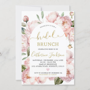 Invitación Brunéi de novia floral de color de oro rosado
