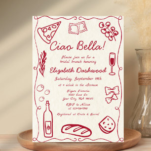 Invitación Brunéi de novias caoba de color rojo retro