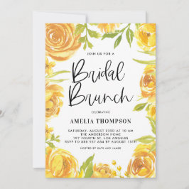 Invitación Brunéi de novias de guisantes amarillos y Rosas fl