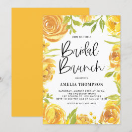 Invitación Brunéi de novias de guisantes amarillos y Rosas fl