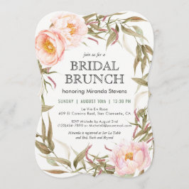 Invitación Brunéi de Novias Floral de Peonies Rosados