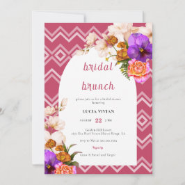 Invitación Brunéi de Novias Floral Magenta Fuchsia
