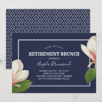 Invitación Brunéi de retiro azul de Magnolia meridional
