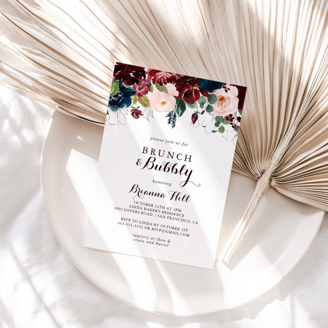 Invitación Brunéi floral acuático y ducha de novia burbujeant (Subido por el creador)