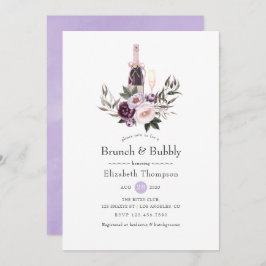 Invitación Brunéi floral de terciopelo profundo y ducha espum