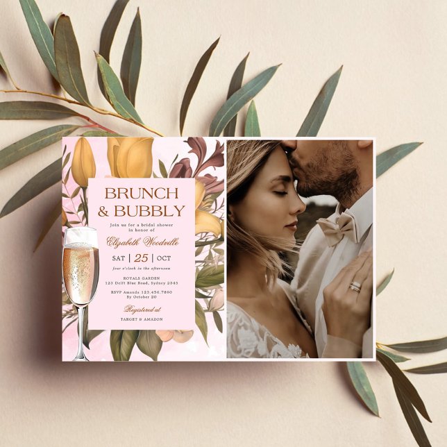 Invitación Brunéi Floral Y Ducha Bridal Bubbly (Subido por el creador)