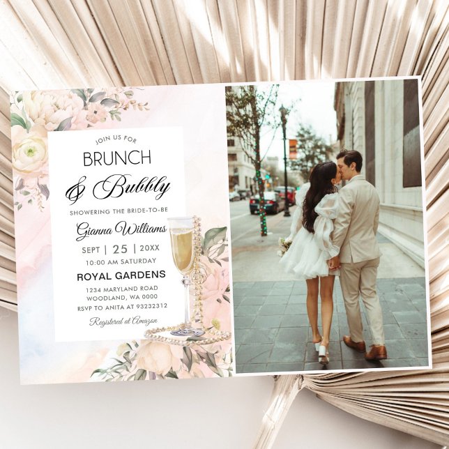 Invitación Brunéi Floral Y Ducha Bridal Bubbly (Subido por el creador)