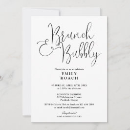 Invitación Brunéi Negro Y Blanco Y Ducha De Novias En Bucle