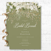 Brunéi Rústico Floral Blanco Salto Verde Bridal