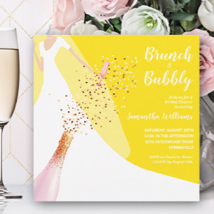 Invitación Brunéi y Bubbly Bridal Shower Amarillo