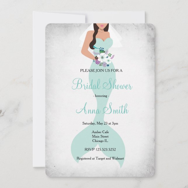 Invitación Brunette invitada a la ducha de novia sirvienta (Anverso)