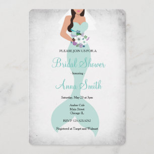 Invitación Brunette invitada a la ducha de novia sirvienta