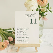 BRUNSWICK Green Seating Table Number Card