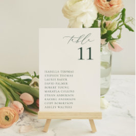 Invitación BRUNSWICK Green Seating Table Number Card