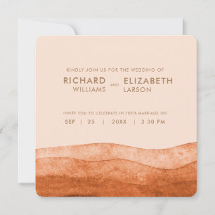 Invitación Brunt Naranja Boho Cae Colores Terracotta Boda