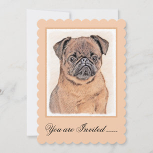 Invitación Bruselas Griffon Smooth Painting Original Dog Art